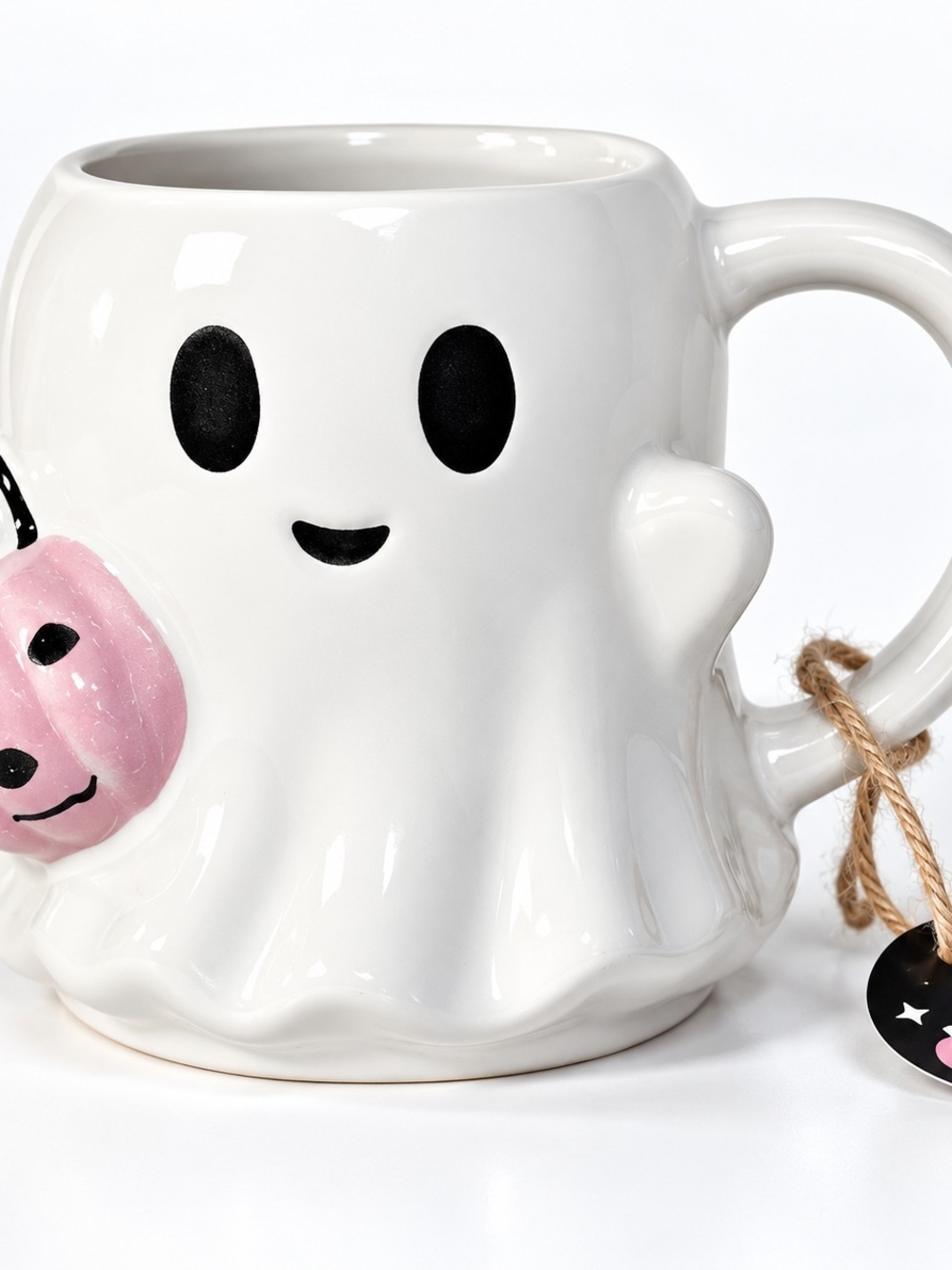 Halloween Ghost Pumpkin Ceramic Mug 18.5 Oz Spooky Glossy Fall Coffee & Tea Cup